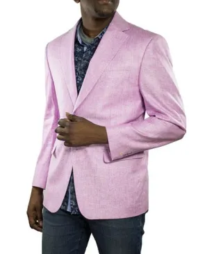 Alberto Nardoni Brand Men's Lilac One Ticket Pocket Thread & Stitch 100% Linen Blazer