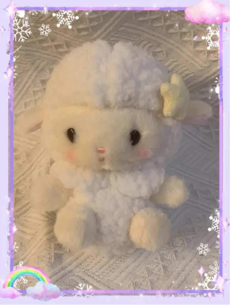 Amuse Fluffy Angel Baby Sheep Plush 15cm Japan