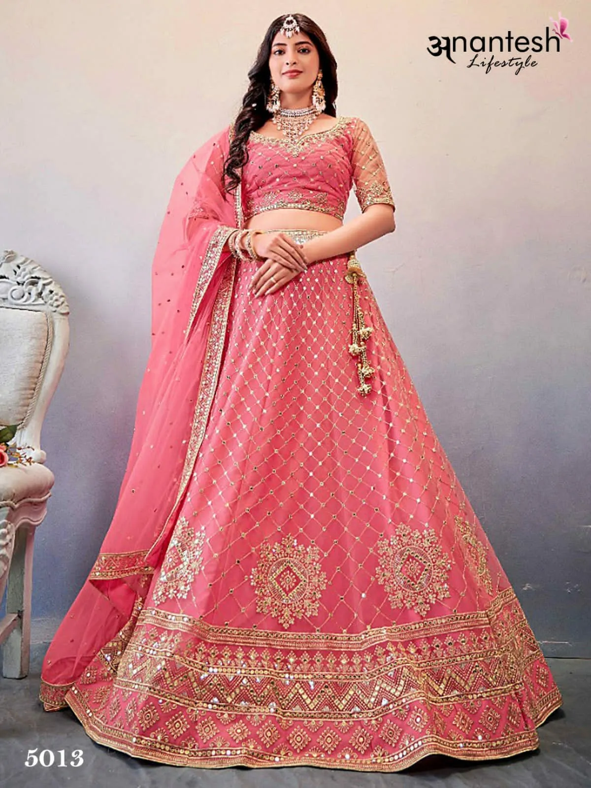 ANANTESH LIFESTYLE OCCASIONS VOL 4 PREMIUM OCCASION WEAR LEHENGA CHOLI D.NO 5013
