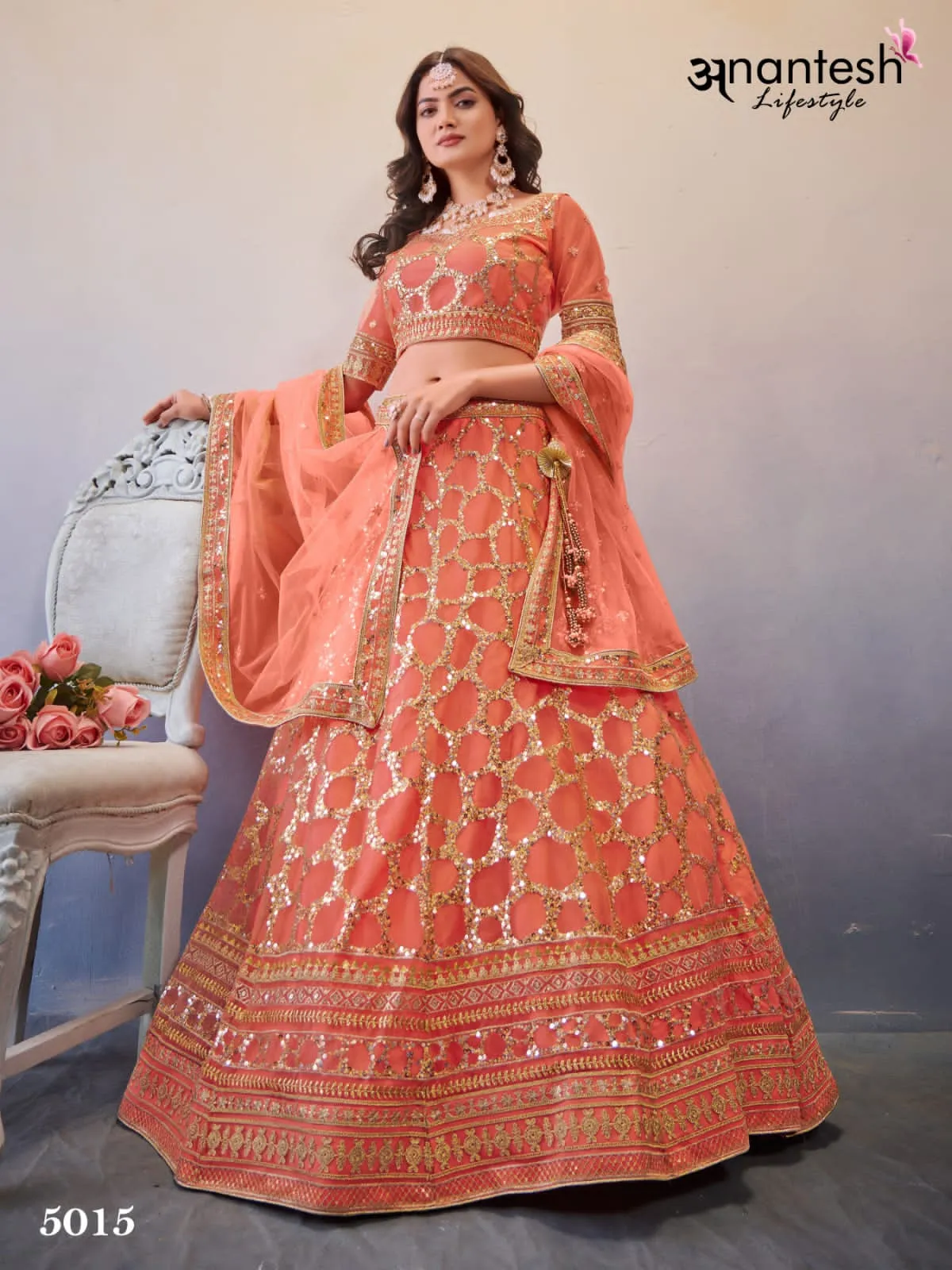 ANANTESH LIFESTYLE OCCASIONS VOL 4 PREMIUM OCCASION WEAR LEHENGA CHOLI D.NO 5015