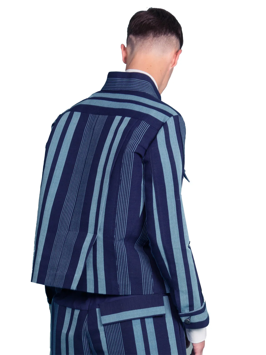 Aso-Oke Denim Jacket - Blue