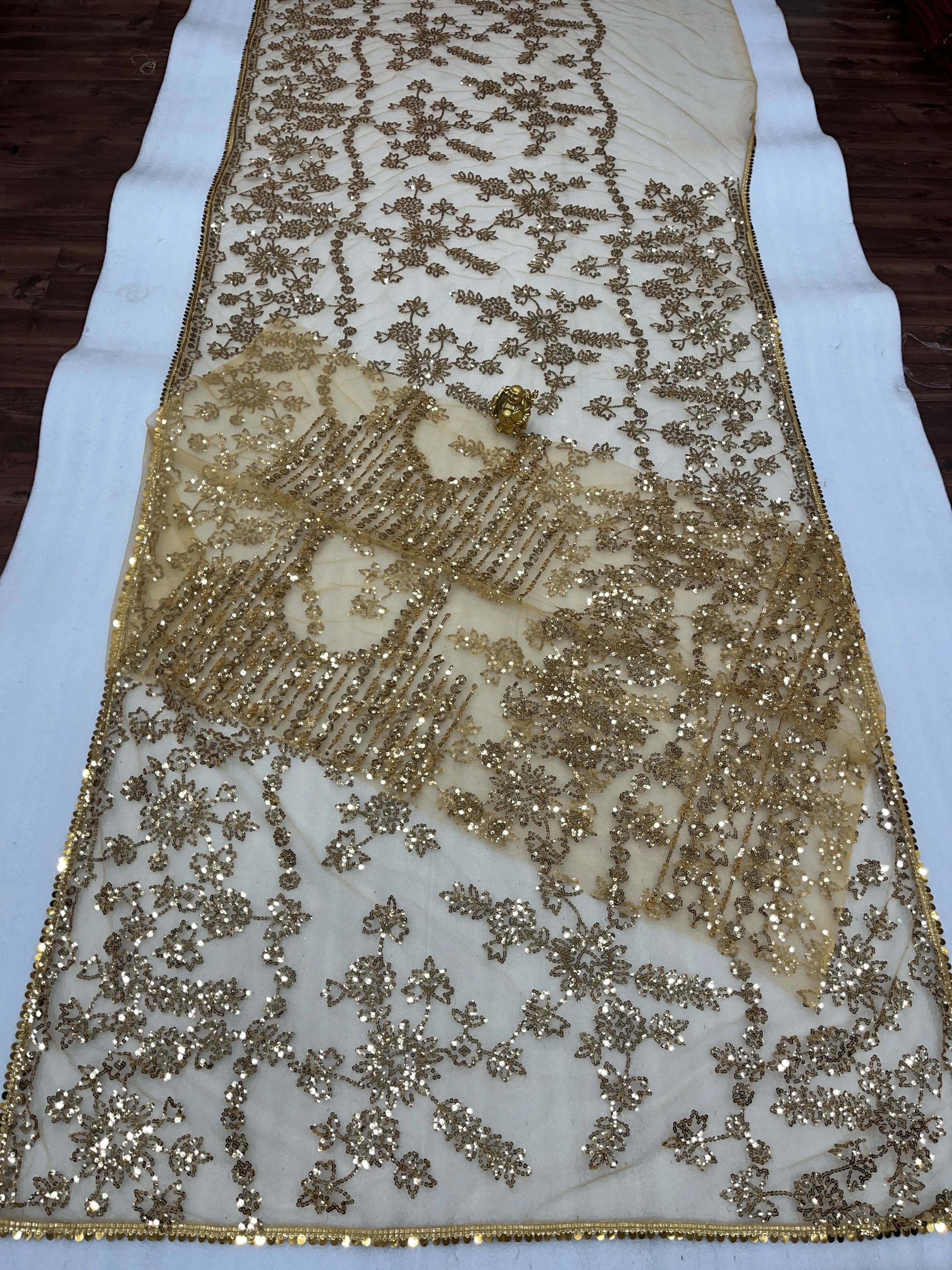 Beautiful Designer Bollywood Soft Mono Butterfly Net  Sequence Saree