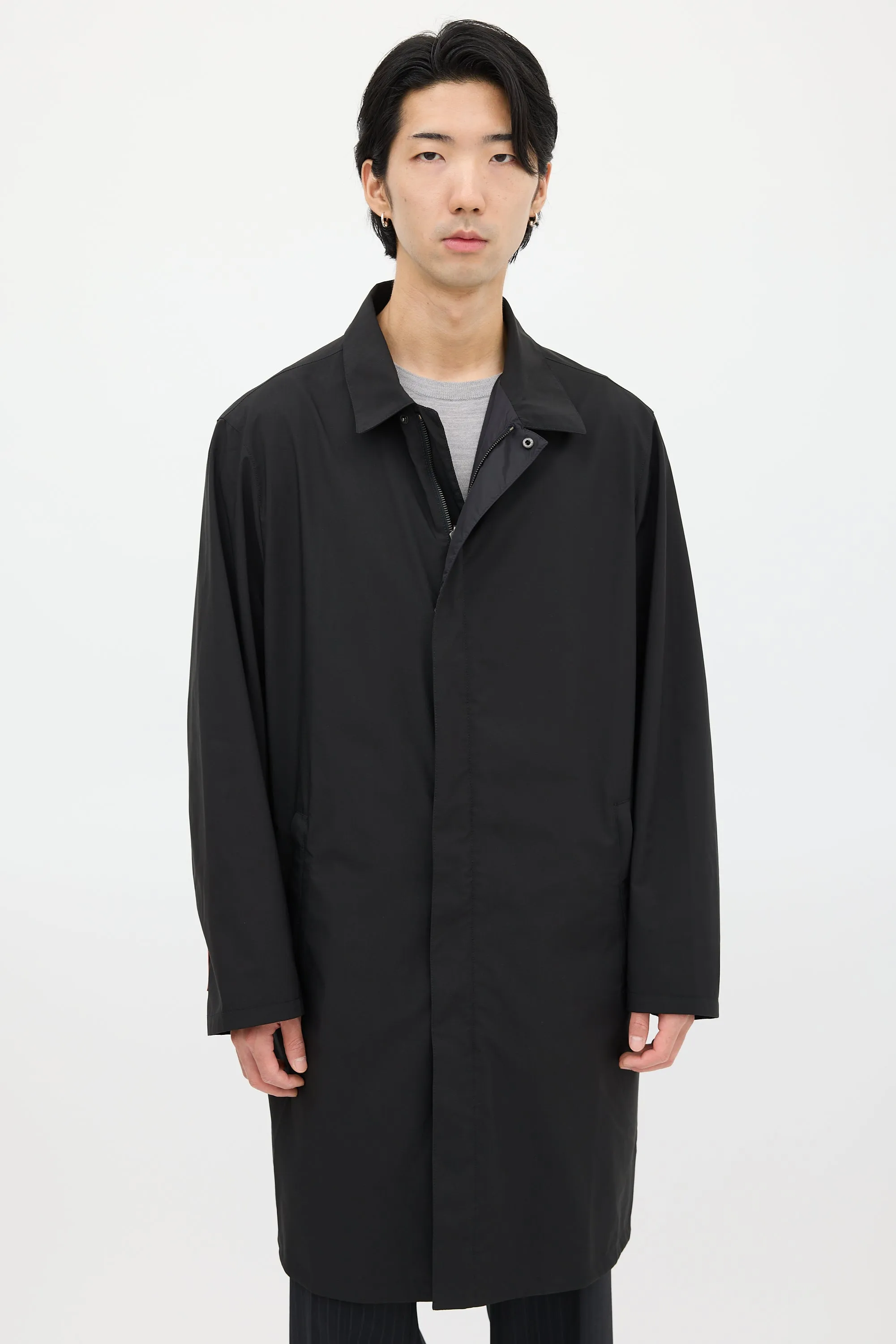 Black Nylon Reversible Coat