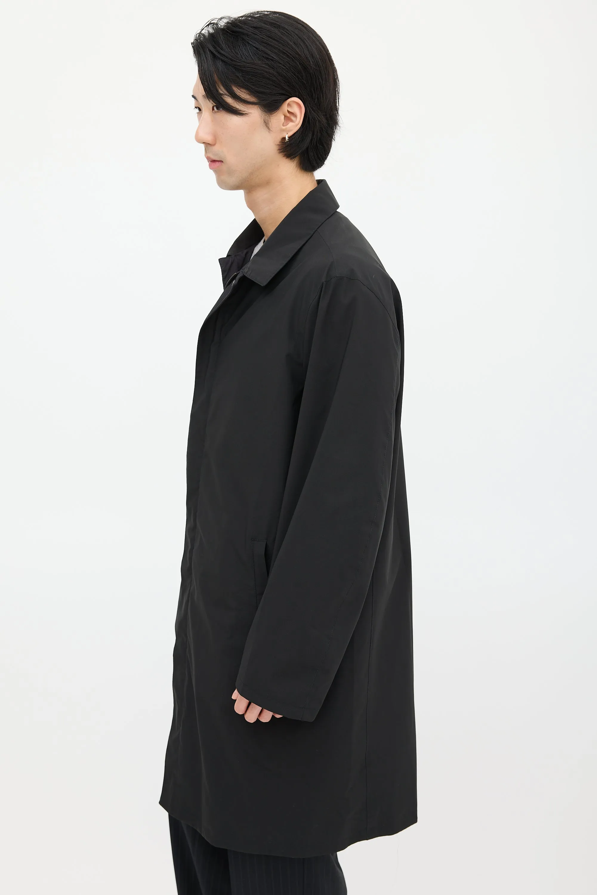 Black Nylon Reversible Coat