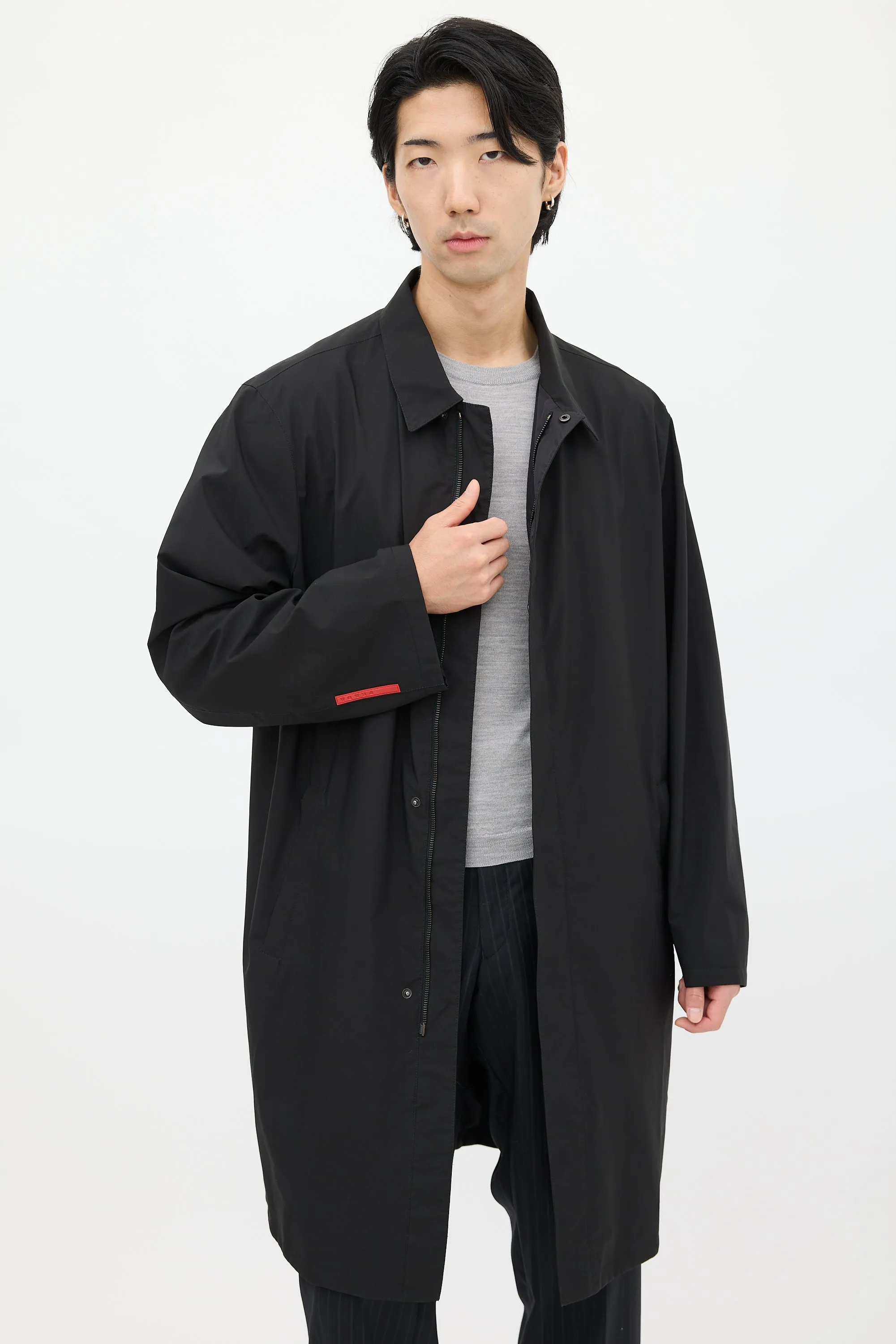Black Nylon Reversible Coat