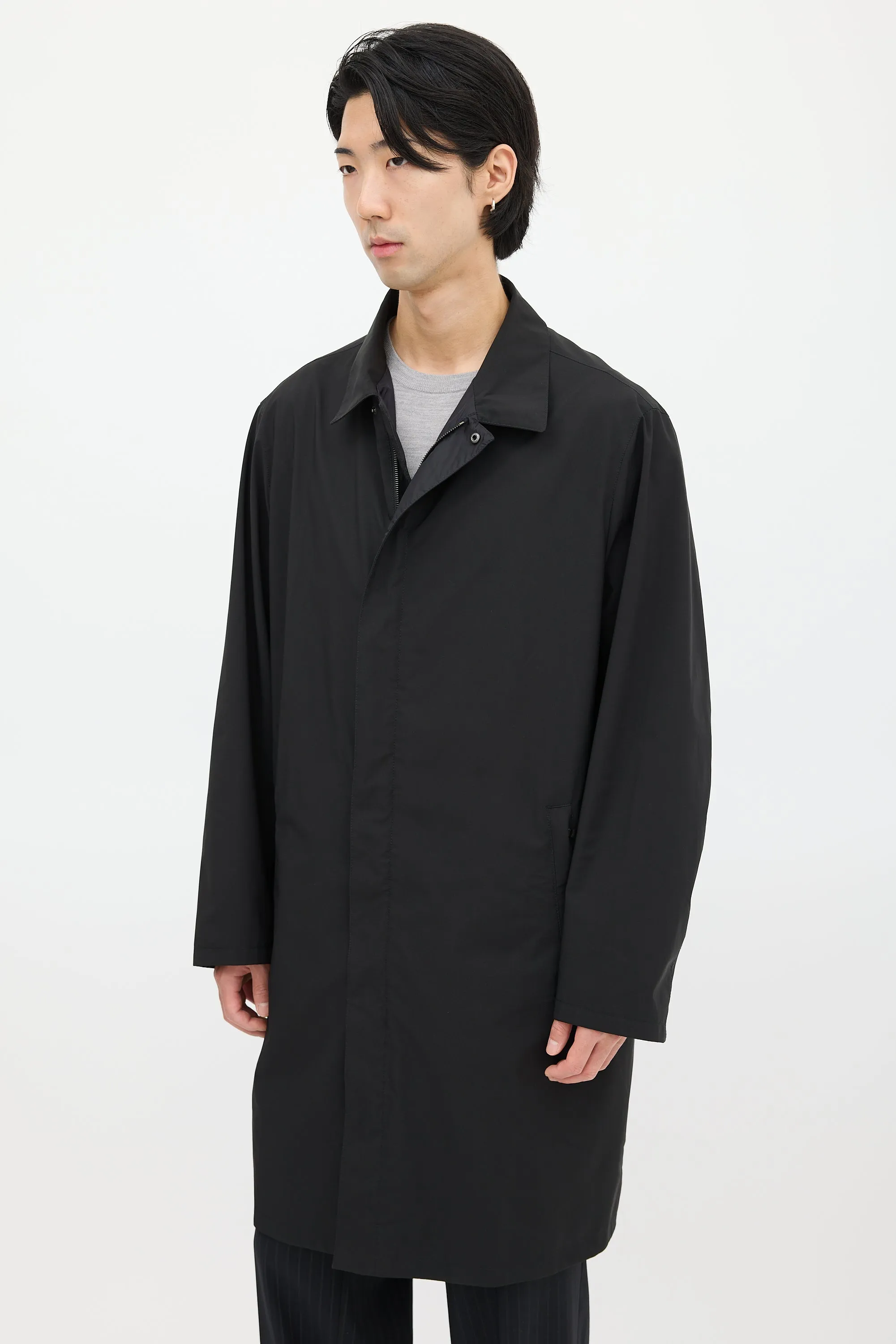 Black Nylon Reversible Coat
