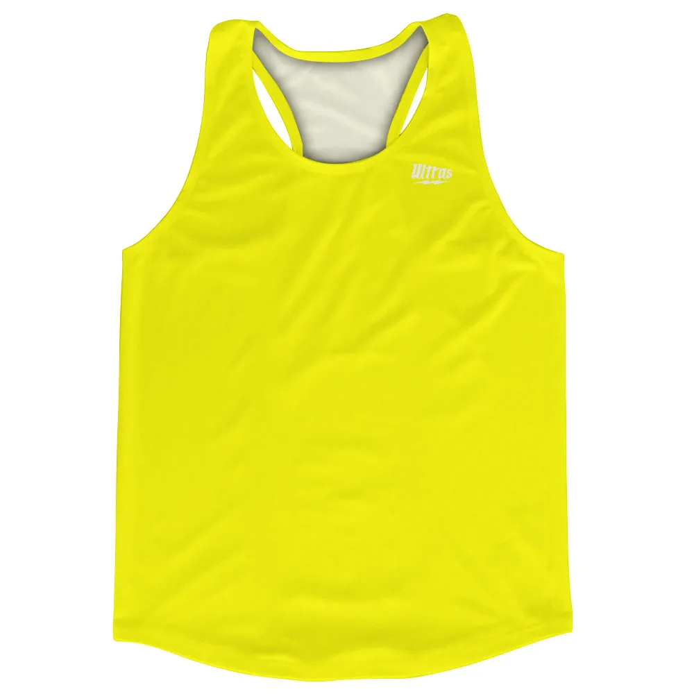 Blank Neon Yellow Running Racerback Singlet Track Tops Made In USA