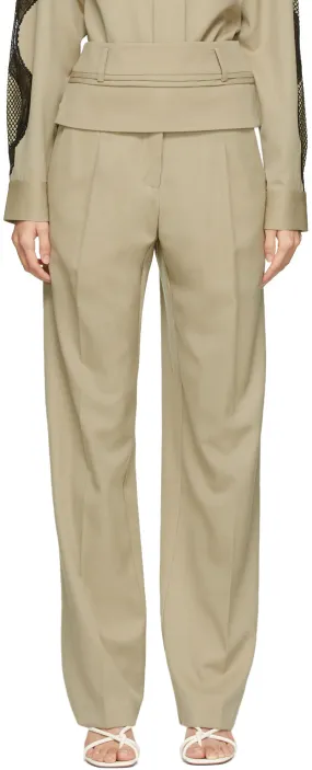 Christopher Esber Beige Double Belted Trousers
