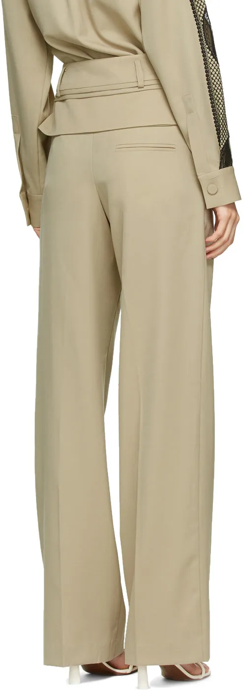 Christopher Esber Beige Double Belted Trousers