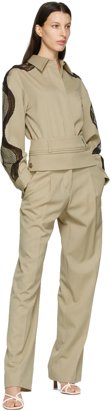 Christopher Esber Beige Double Belted Trousers