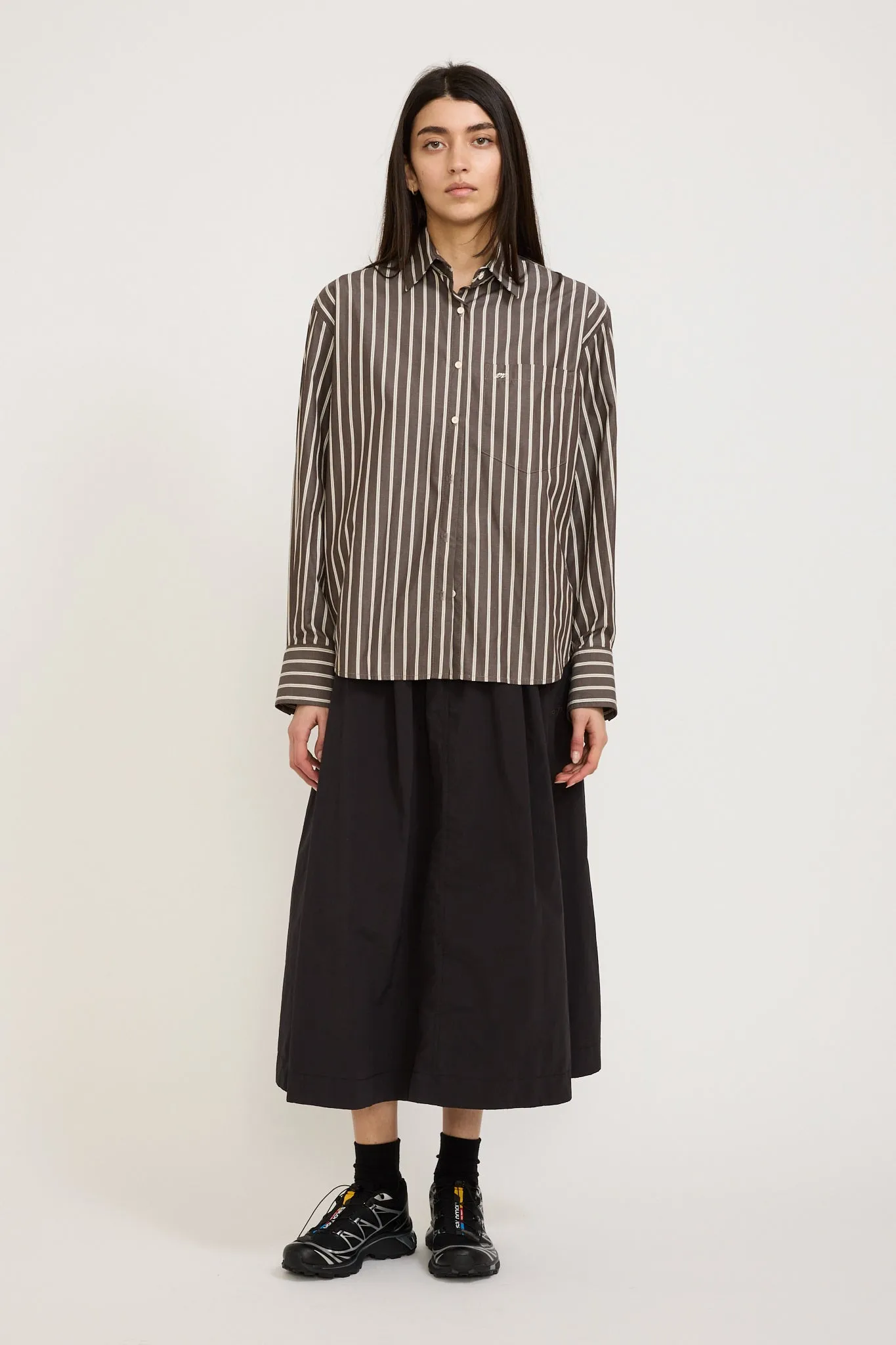 Examine Shirt Umber Stripe
