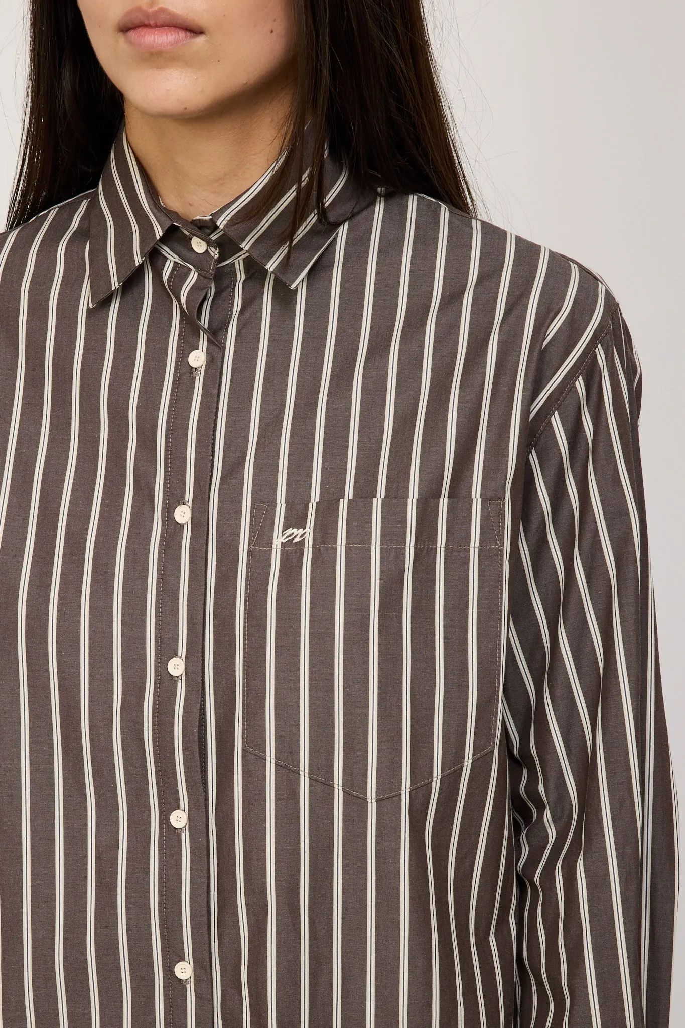 Examine Shirt Umber Stripe