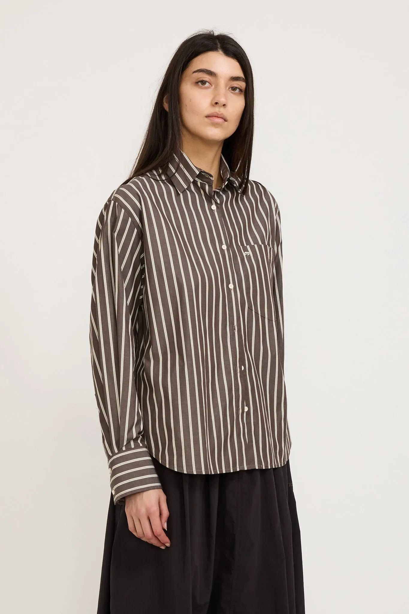 Examine Shirt Umber Stripe