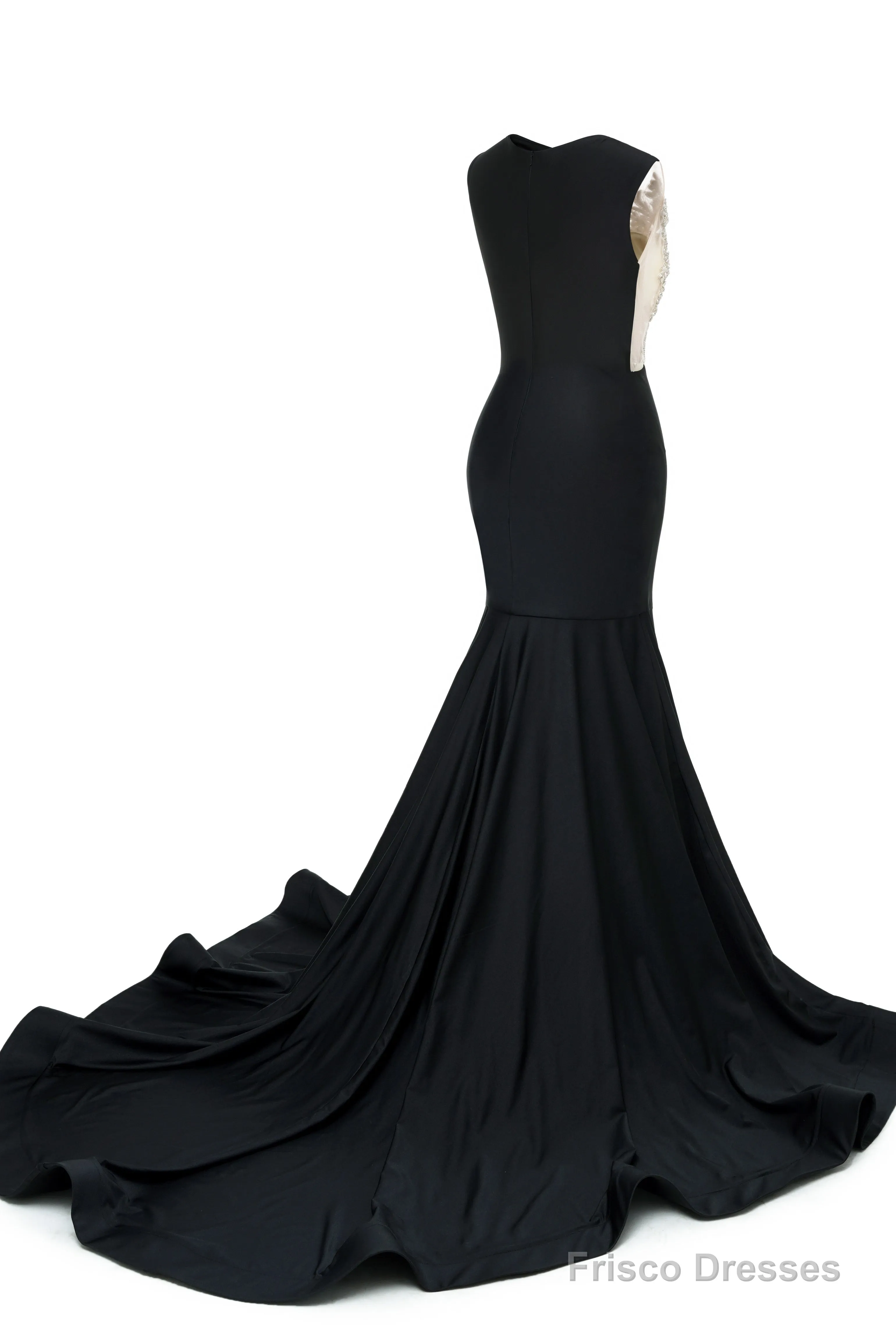Green V-Neck Sheer Corset Prom Dresses Beaded Mermaid Long Train Evening Gowns