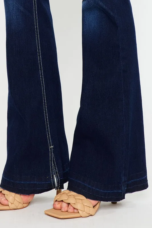KanCan Mid Rise Hem Detail Flare Jeans