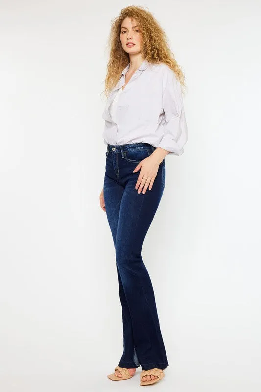 KanCan Mid Rise Hem Detail Flare Jeans