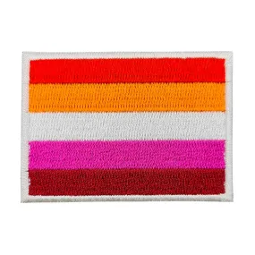 Lesbian Flag Rectangular Embroidered Iron-On Patch