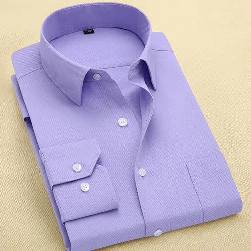 Long Sleeve Slim Men Dress Shirt 2017 Brand New Fashion Designer High Quality Solid Male Clothing Fit Business Shirts 4XL YN045