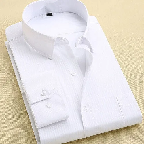 Long Sleeve Slim Men Dress Shirt 2017 Brand New Fashion Designer High Quality Solid Male Clothing Fit Business Shirts 4XL YN045