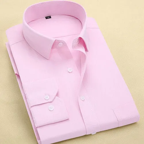 Long Sleeve Slim Men Dress Shirt 2017 Brand New Fashion Designer High Quality Solid Male Clothing Fit Business Shirts 4XL YN045