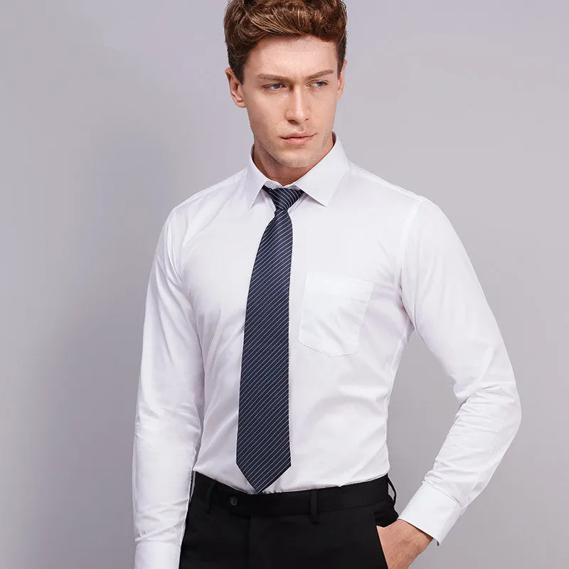 Long Sleeve Slim Men Dress Shirt 2017 Brand New Fashion Designer High Quality Solid Male Clothing Fit Business Shirts 4XL YN045
