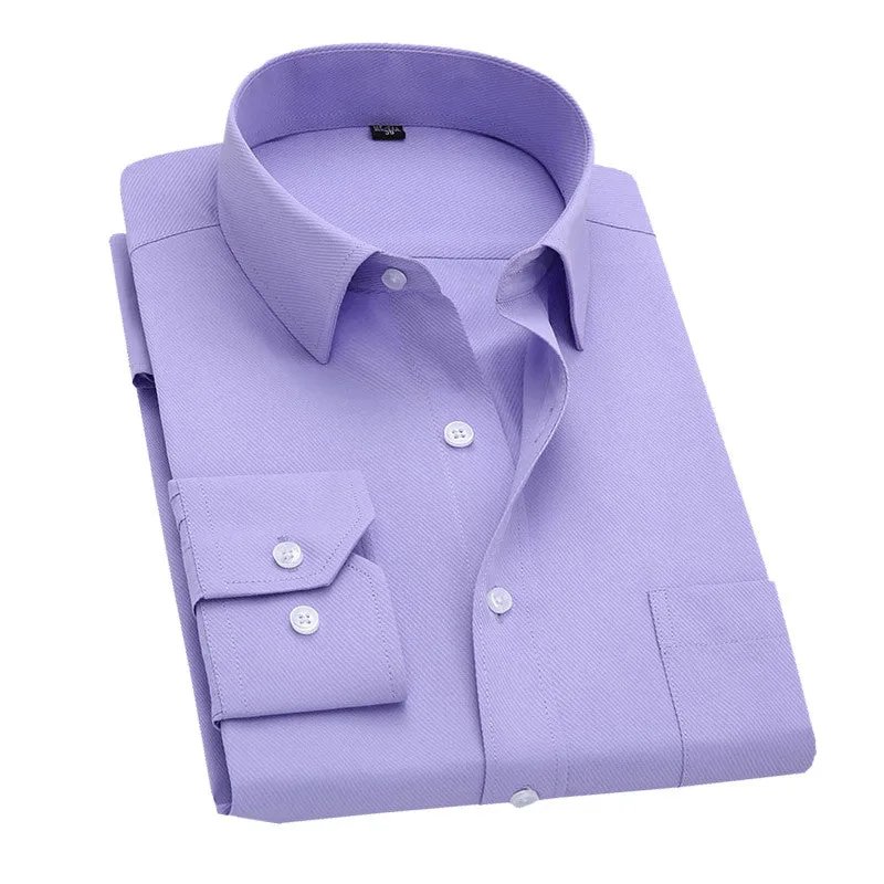 Long Sleeve Slim Men Dress Shirt 2017 Brand New Fashion Designer High Quality Solid Male Clothing Fit Business Shirts 4XL YN045