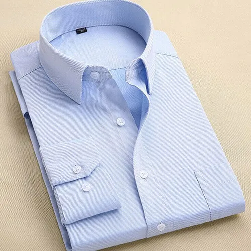 Long Sleeve Slim Men Dress Shirt 2017 Brand New Fashion Designer High Quality Solid Male Clothing Fit Business Shirts 4XL YN045