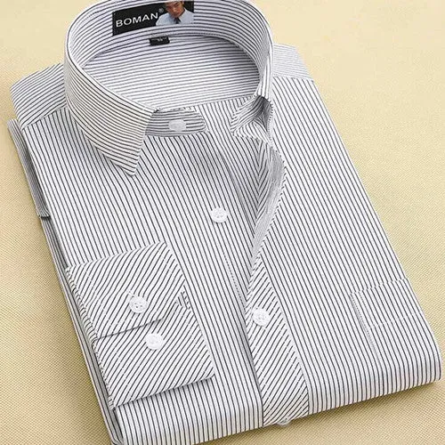 Long Sleeve Slim Men Dress Shirt 2017 Brand New Fashion Designer High Quality Solid Male Clothing Fit Business Shirts 4XL YN045
