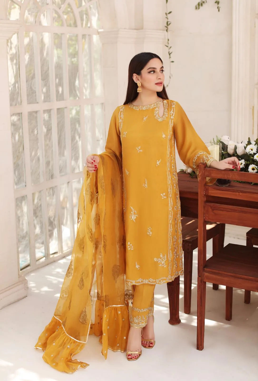Mustard Yellow Formal ( with yellow dupatta )