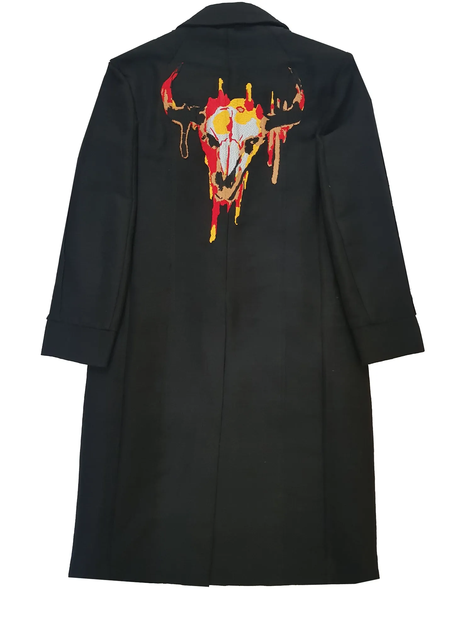 One-Off Aso-Oke Denim Coat With Waistcoat - Black