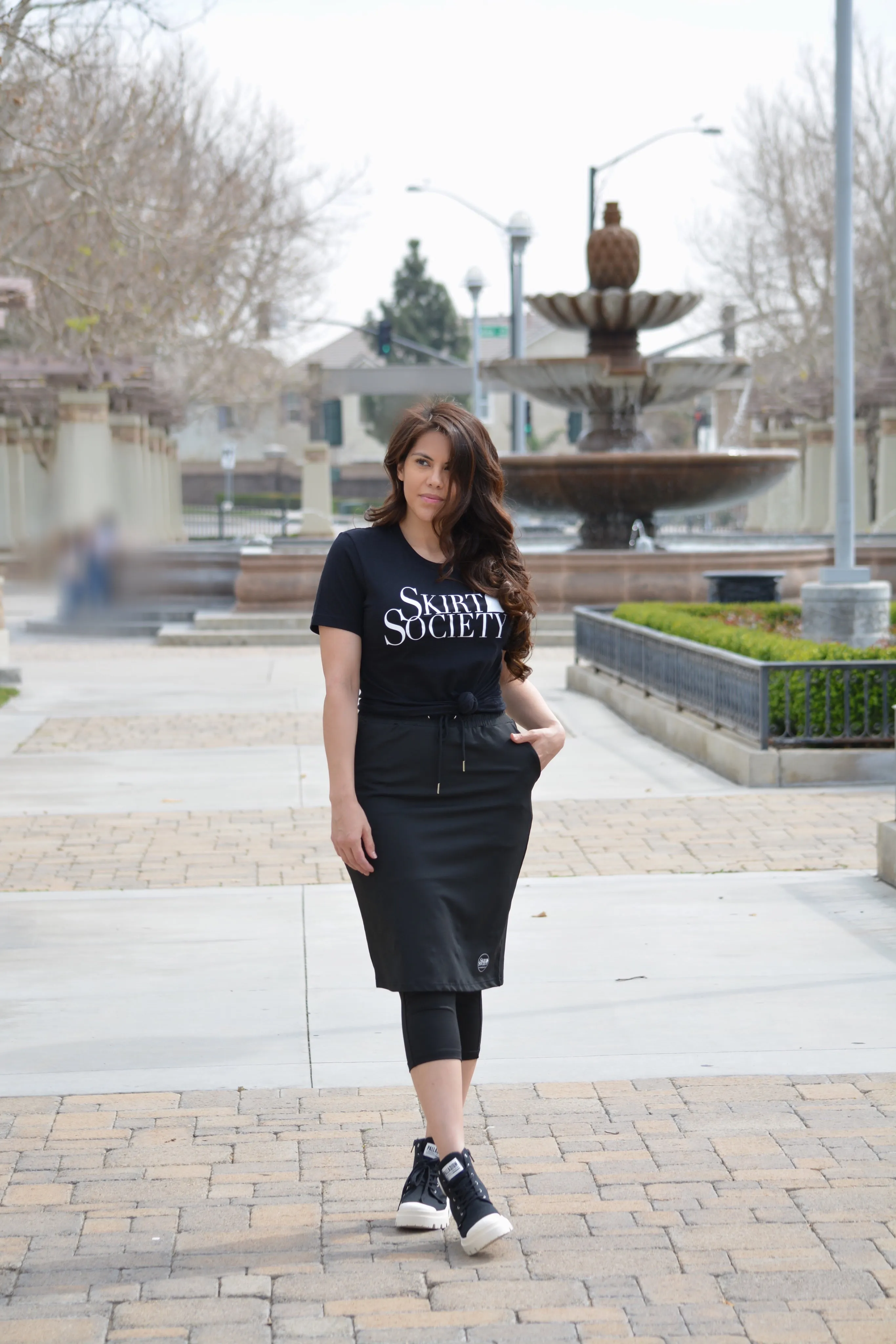 Pisa Black Athletic Skirt (capri leggings)