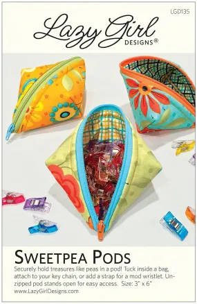 Sweetpea Pods Zippered Bag Sewing Pattern by Joan Hawley of Lazy Girl Designs