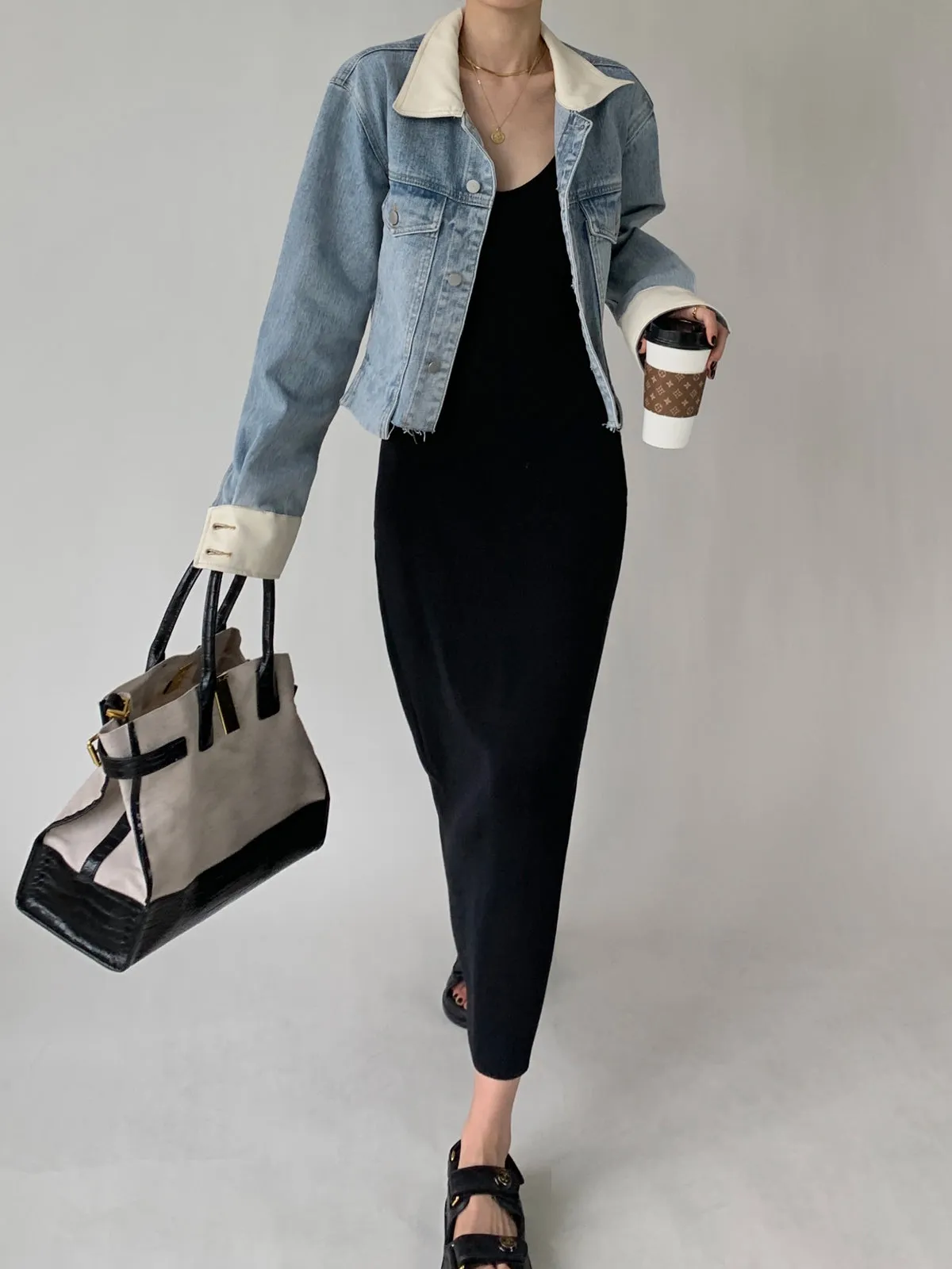 White Collar Denim Jacket