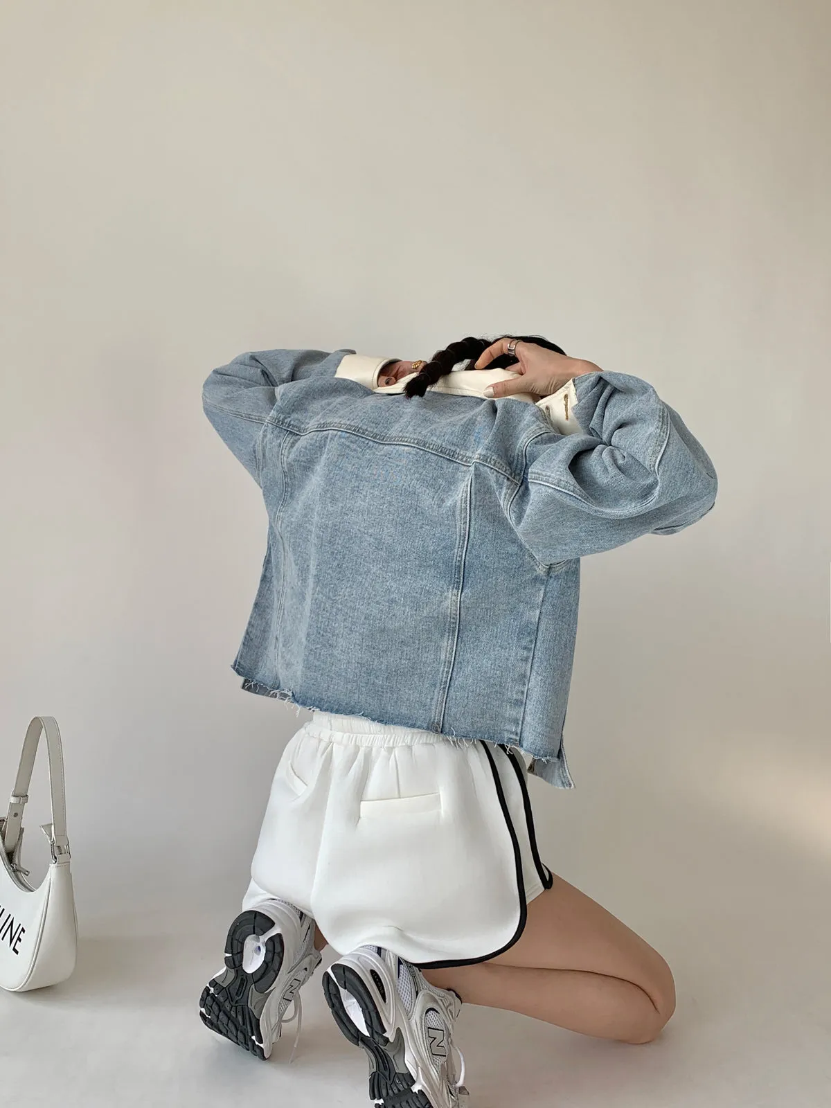White Collar Denim Jacket