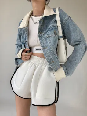 White Collar Denim Jacket